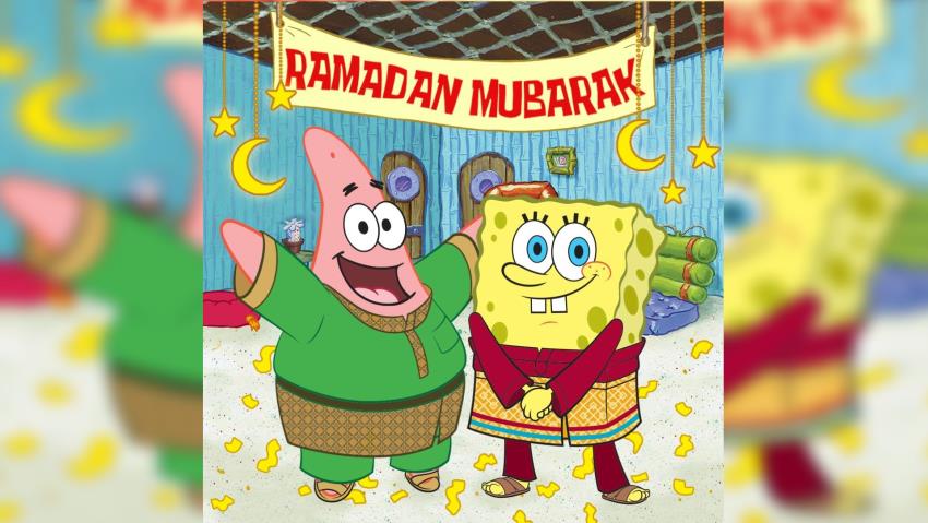 Berbalut Pakaian Tradisional Melayu, SpongeBob Kirim Pesan Ramadhan kepada Umat Muslim di Dunia